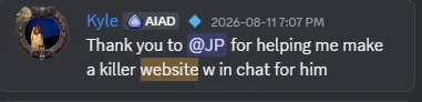 Thank you JP for helping me make a killer website