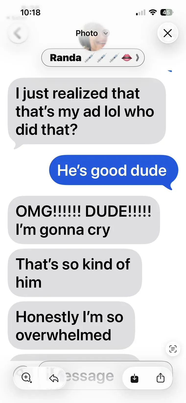 OMG I'm gonna cry, that's so kind of him