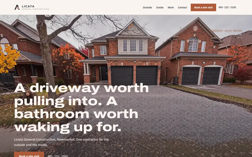 Licata General Construction website